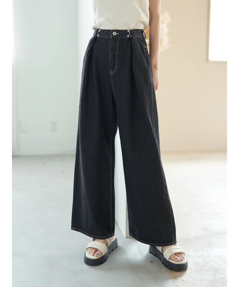 earth music&ecology タックホックデニムパンツ 