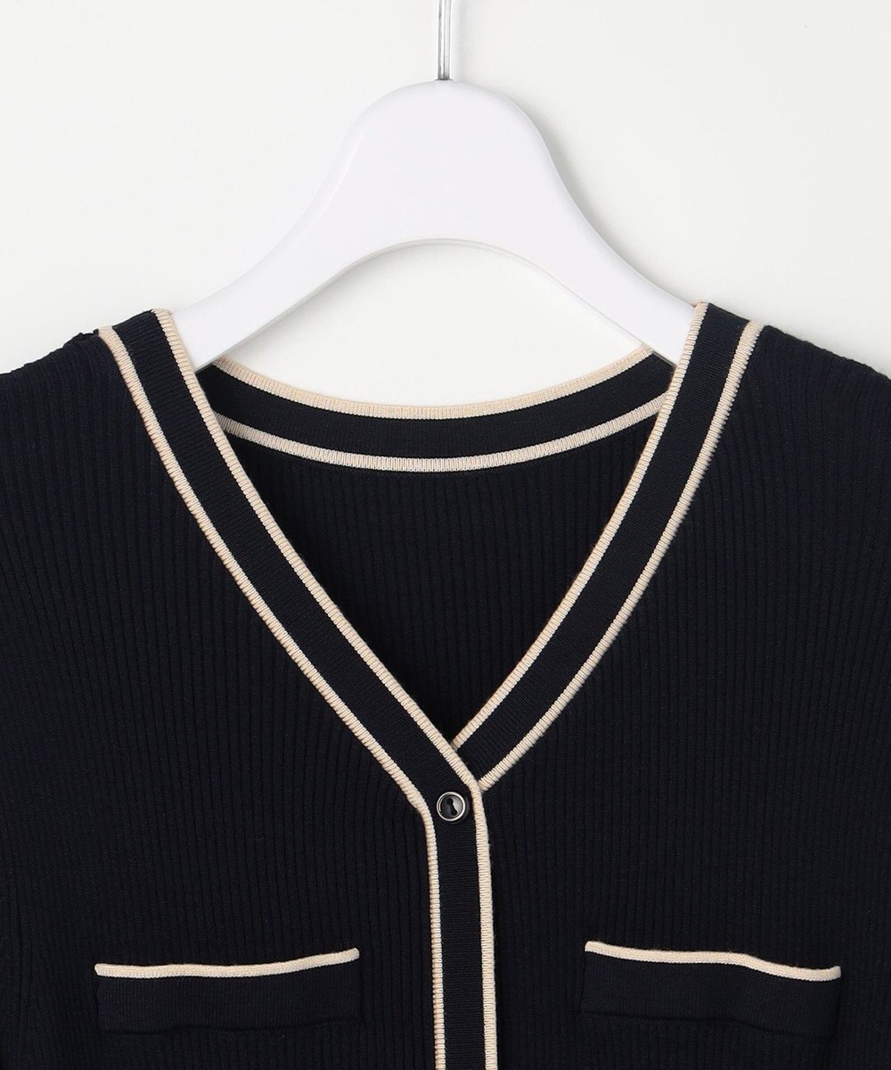 ANY SIS L バイカラーデザインニット ワンピース 