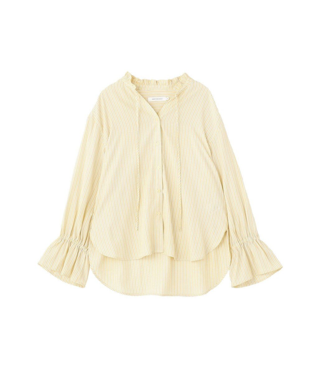 AMERICAN HOLIC スタンドフリルストライプスキッパーブラウス 