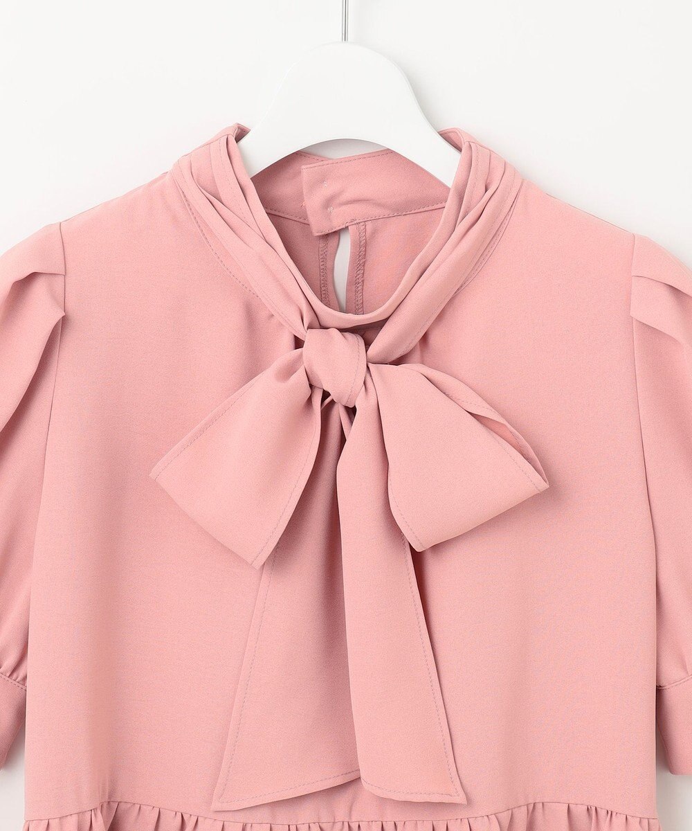 Feroux 【洗える】ペプラム ボウタイブラウス 