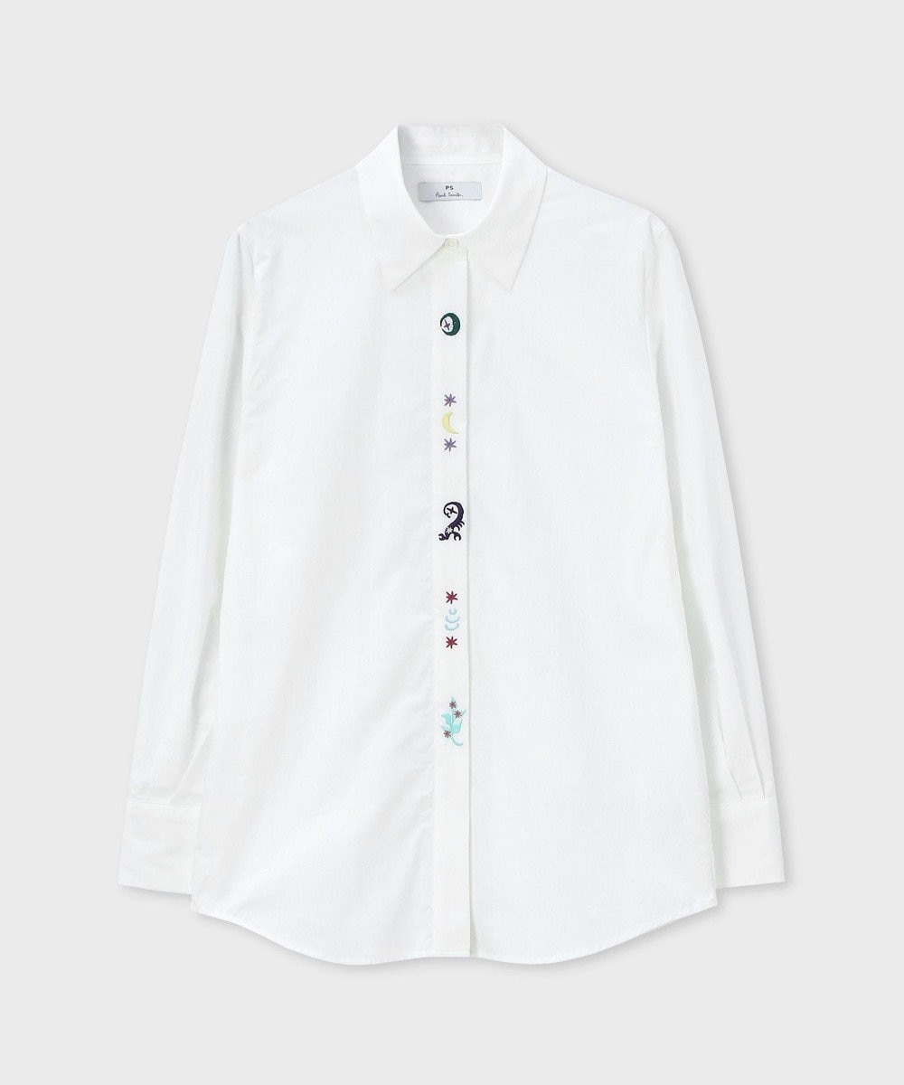 Paul Smith Zodiac エンブロイダリー ブラウス ホワイト