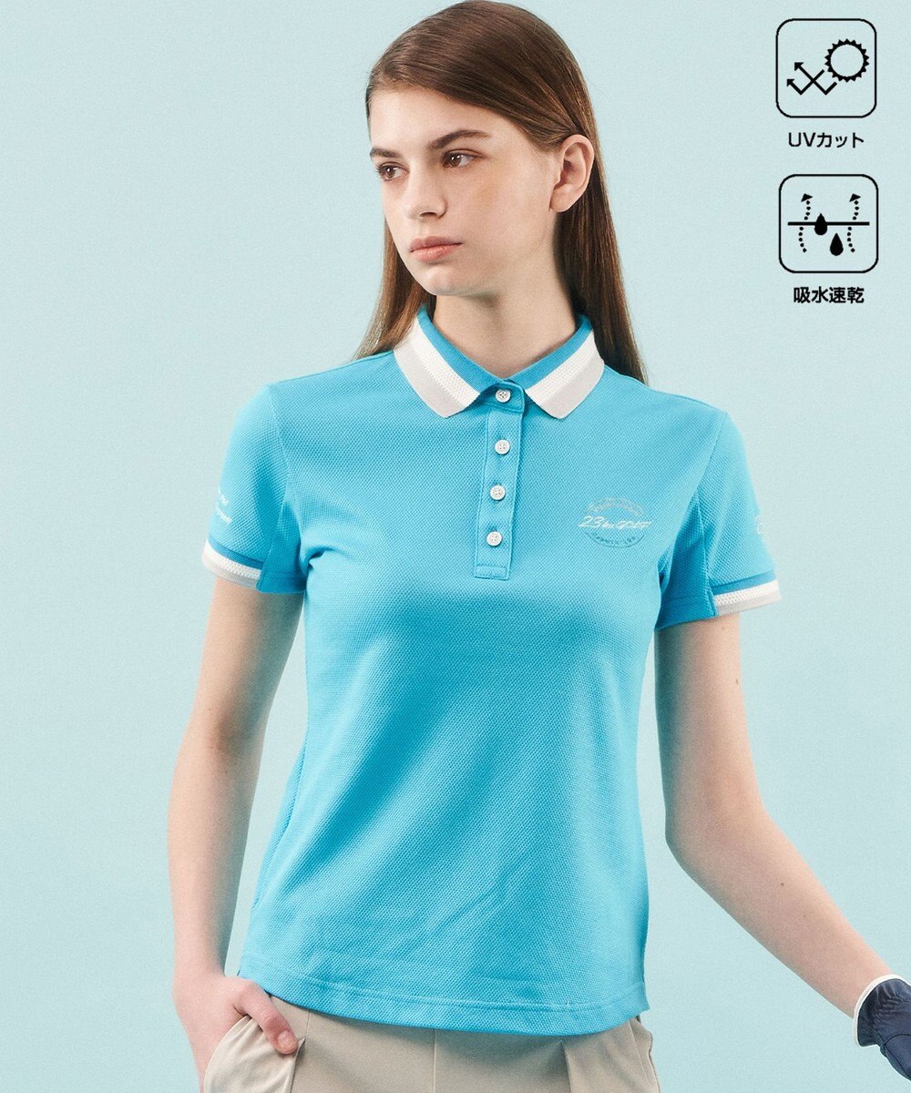 23区GOLF 【WOMEN】【UVケア・吸水速乾】ハニカムカノコ 半袖ポロシャツ 