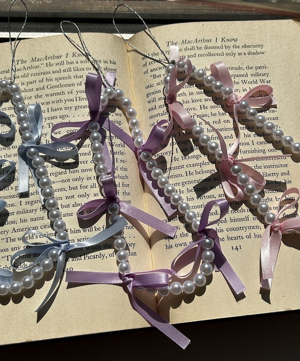 WEGO リボンパールストラップキーホルダー 