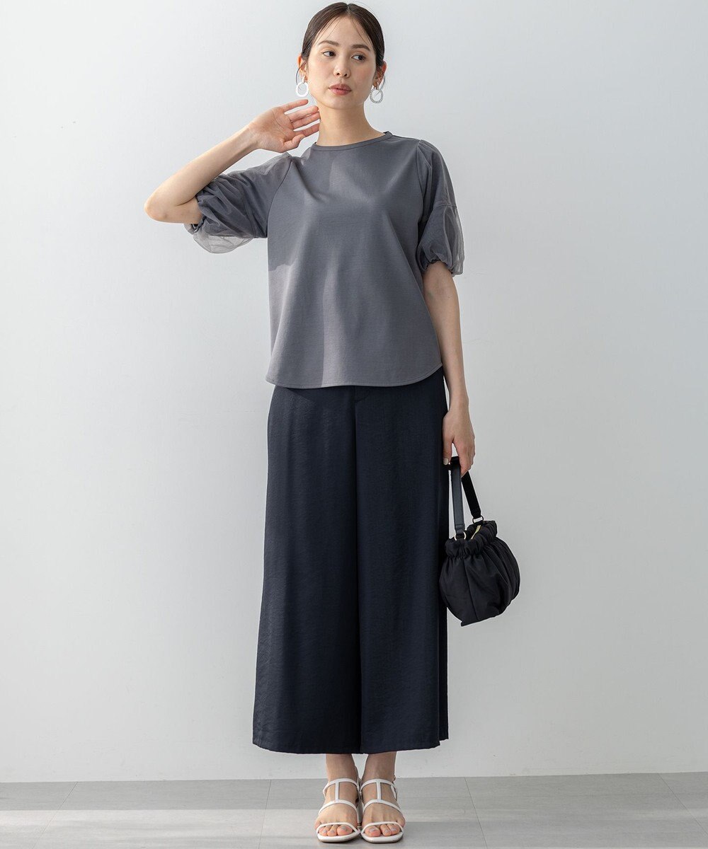 組曲 L 【WEB限定】チュールポンチドッキング Tシャツ 