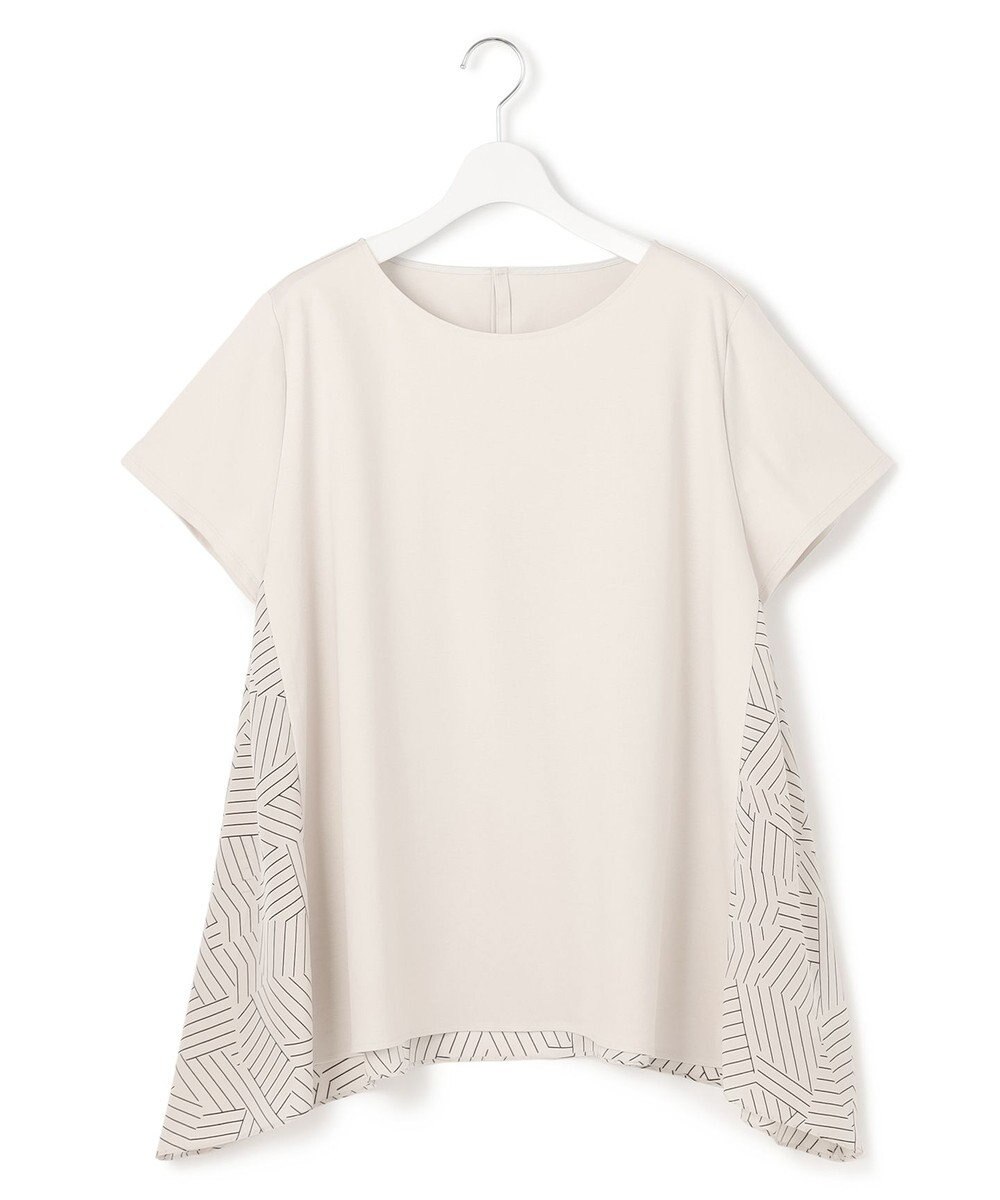 23区 L 【Lサイズ限定/洗える】スカーフプリントコンビ バックフレア カットソー 