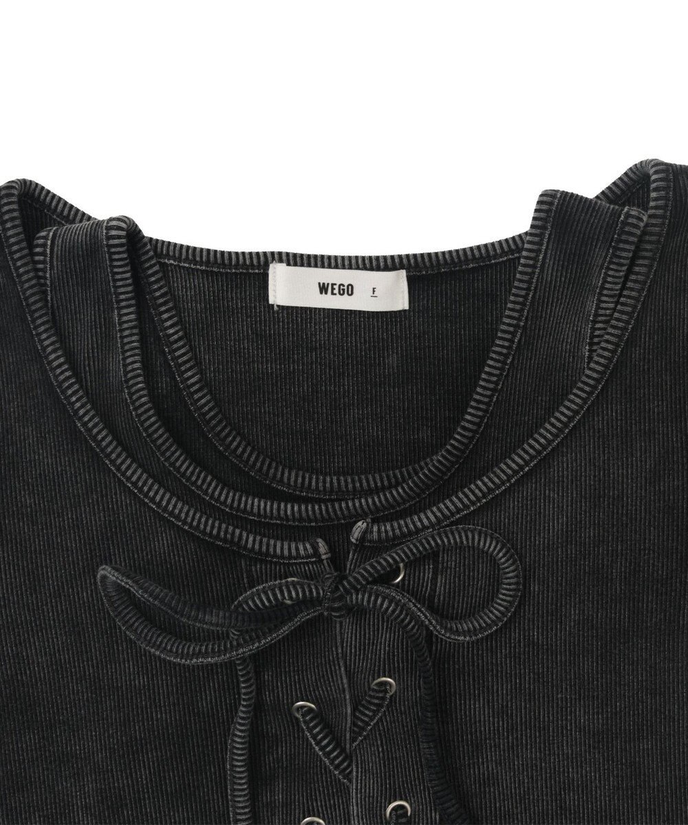 WEGO ヴィンテージライクレースアップT 