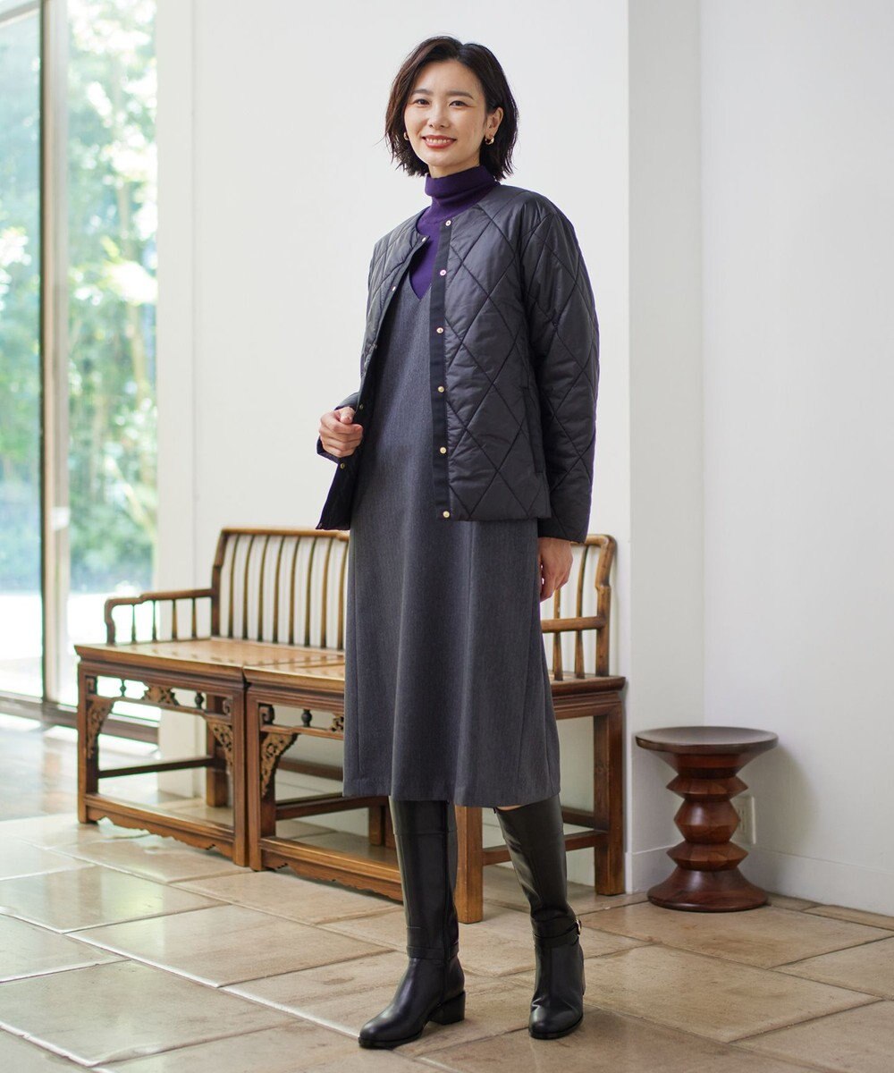 J.PRESS LADIES 【洗える】高密度タフタ キルティング ショート コート 