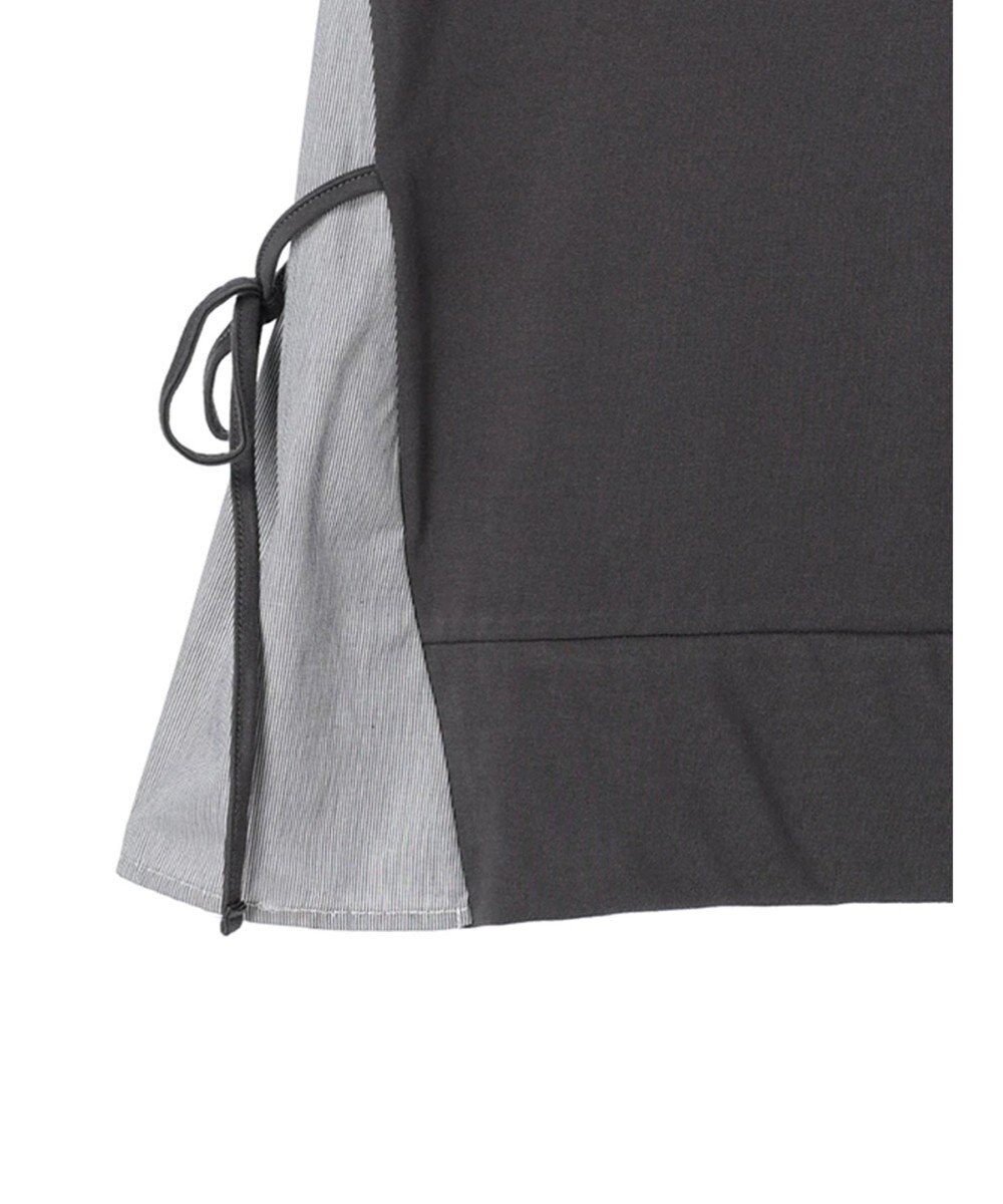 Green Parks 脇リボン５分袖布帛ドッキングプルオーバー 