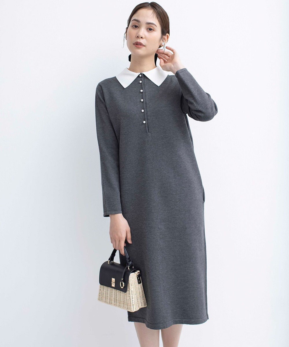 組曲 【新色追加！】Elena襟付き ニットワンピース 