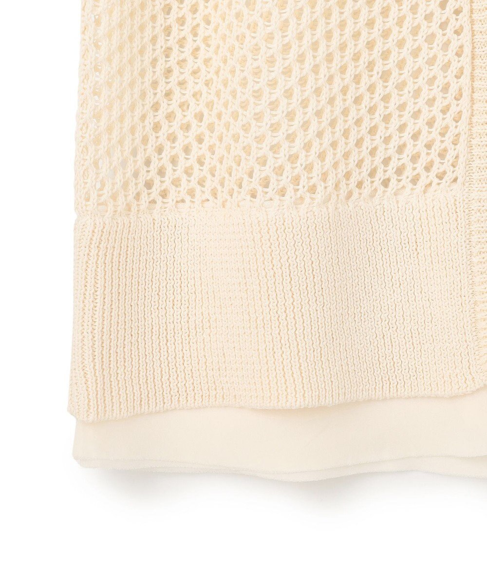 BEIGE， 【洗える】ALOE / コットンメッシュVネックミドル丈カーディガン 