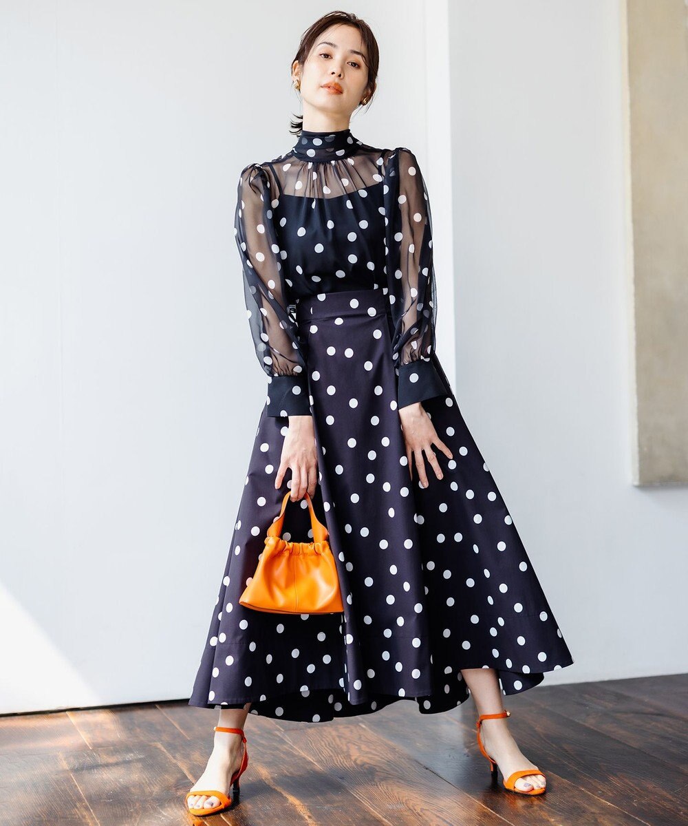 組曲 S 【組曲×setsuko sagittaire】シフォンプリント2WAYブラウス 