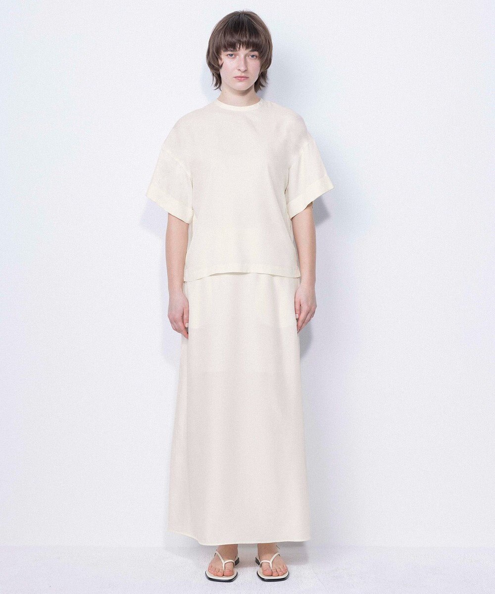 NAVE 【ReNAVE・セットアップ可/洗える/UVケア/接触冷感】フィブリルシャンブレー Aラインスカート 