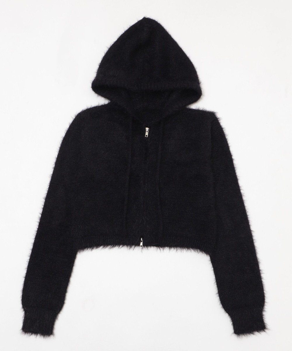 WEGO 【25秋冬新作】シャギーニットジップパーカー 