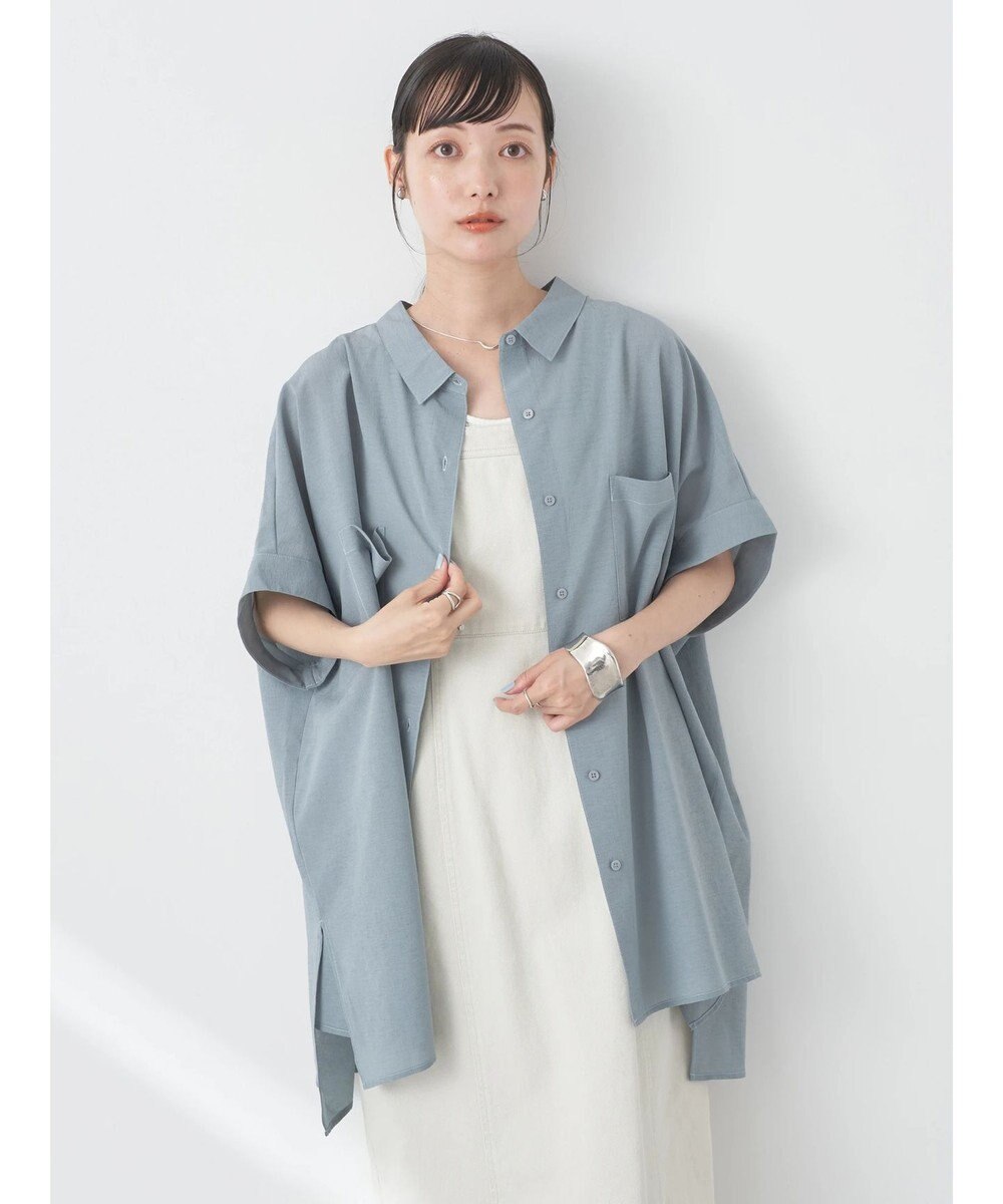 earth music&ecology 配色ステッチＢＩＧシャツ 