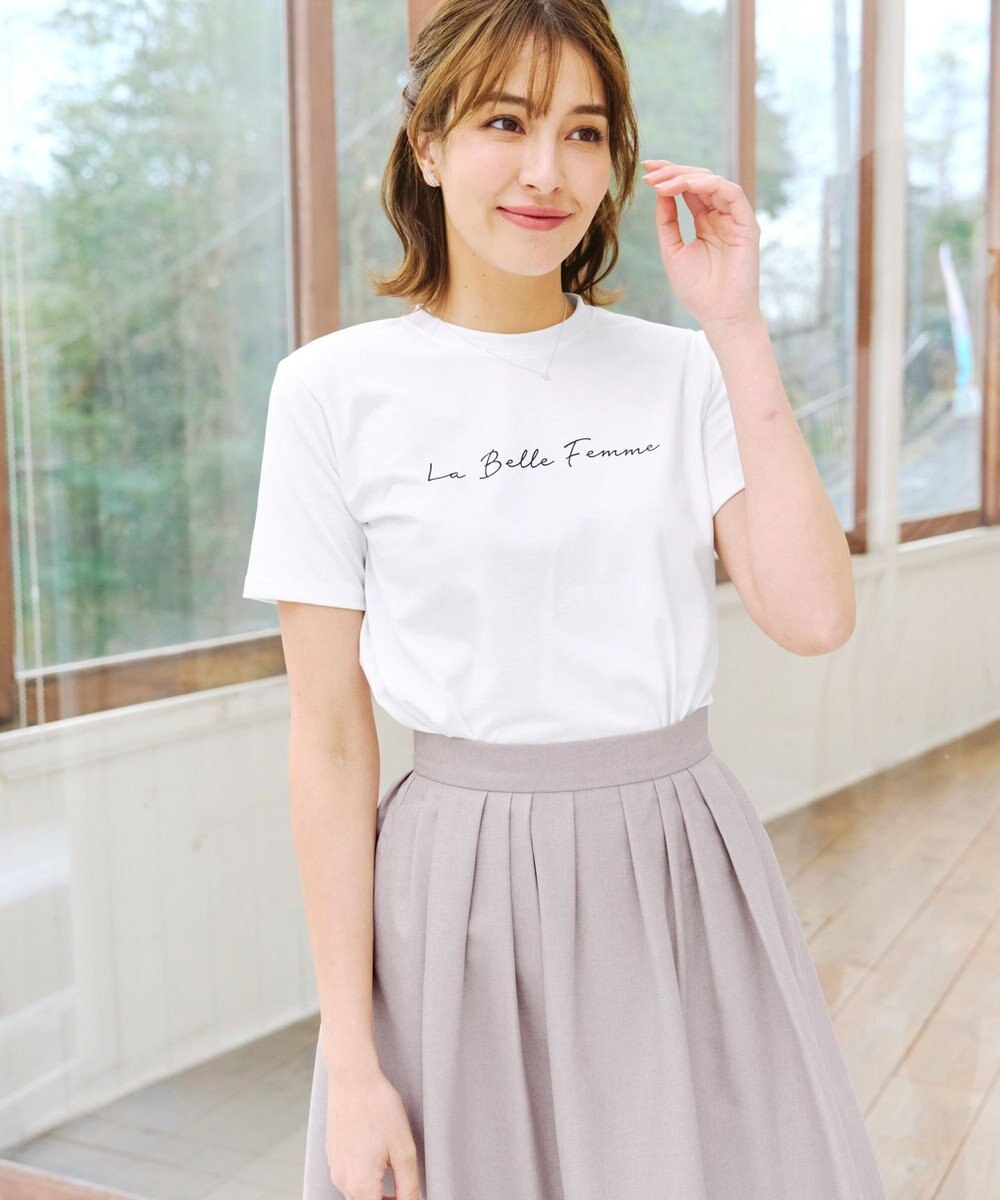 Tiaclasse 【洗える】シンプルロゴプリントTシャツ 