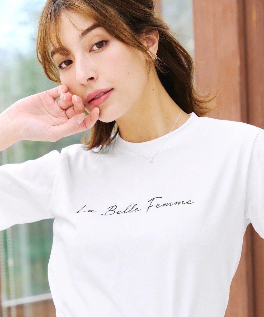 Tiaclasse 【洗える】シンプルロゴプリントTシャツ 