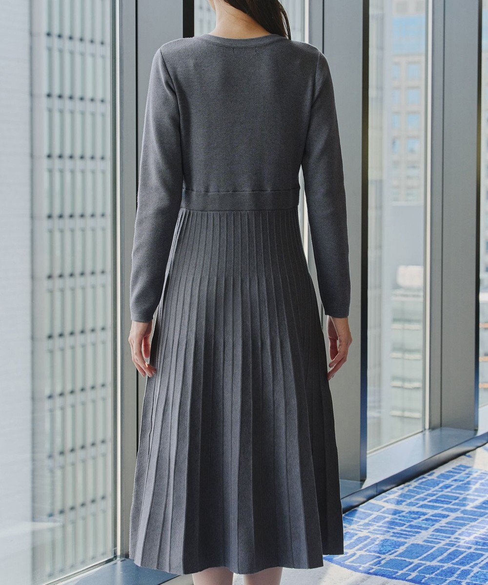 Tiaclasse 【洗える】くるみ釦ニットワンピース 