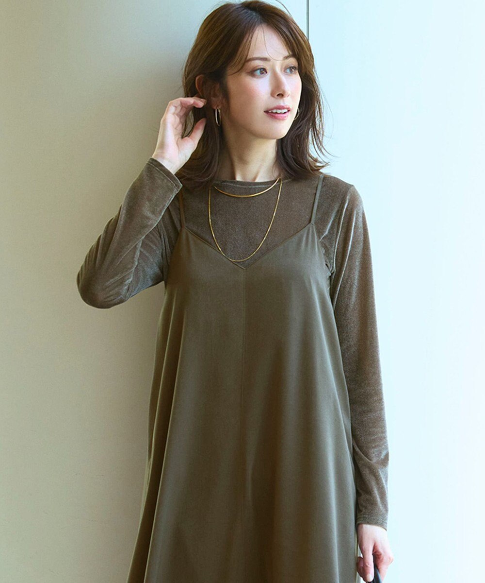 23区 【洗える】シアーベロア ロングスリーブ Tシャツ 