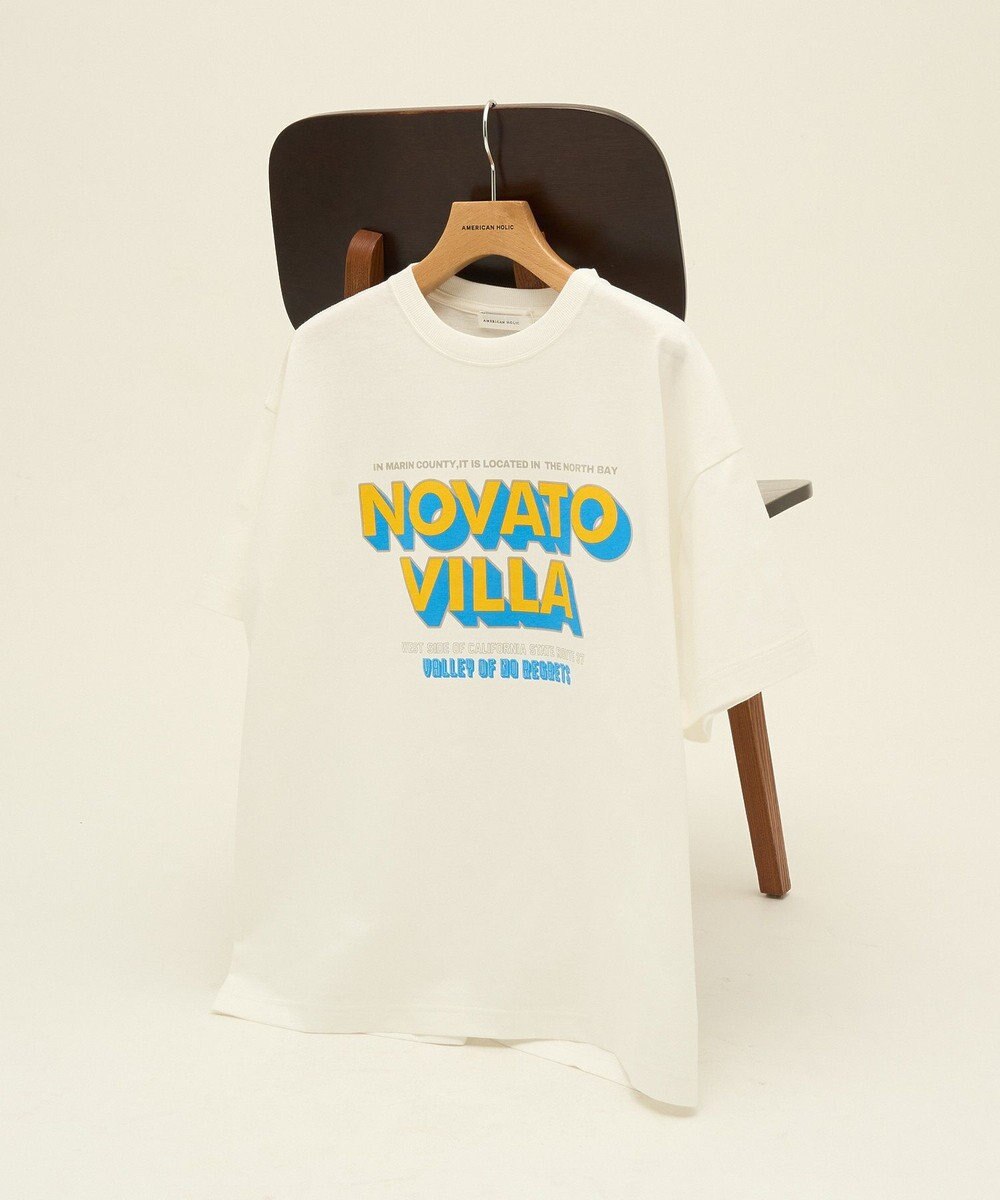 AMERICAN HOLIC 配色ロゴプリントTシャツ 