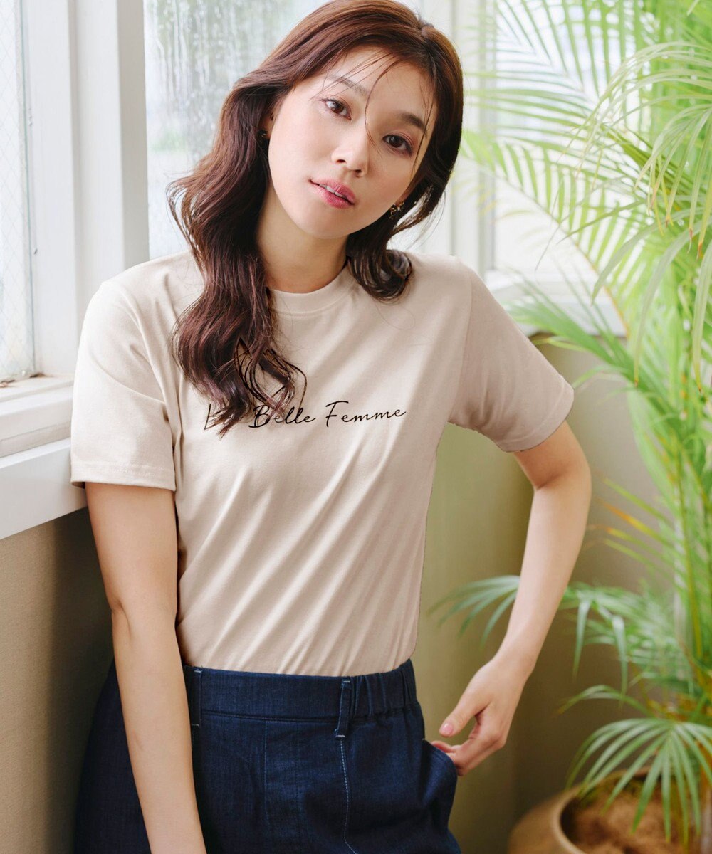 Tiaclasse 【洗える】シンプルロゴプリントTシャツ 