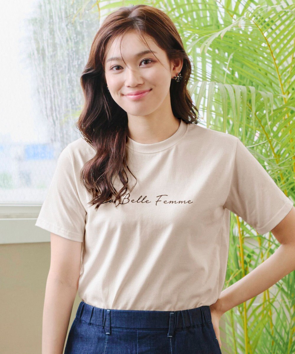 Tiaclasse 【洗える】シンプルロゴプリントTシャツ 