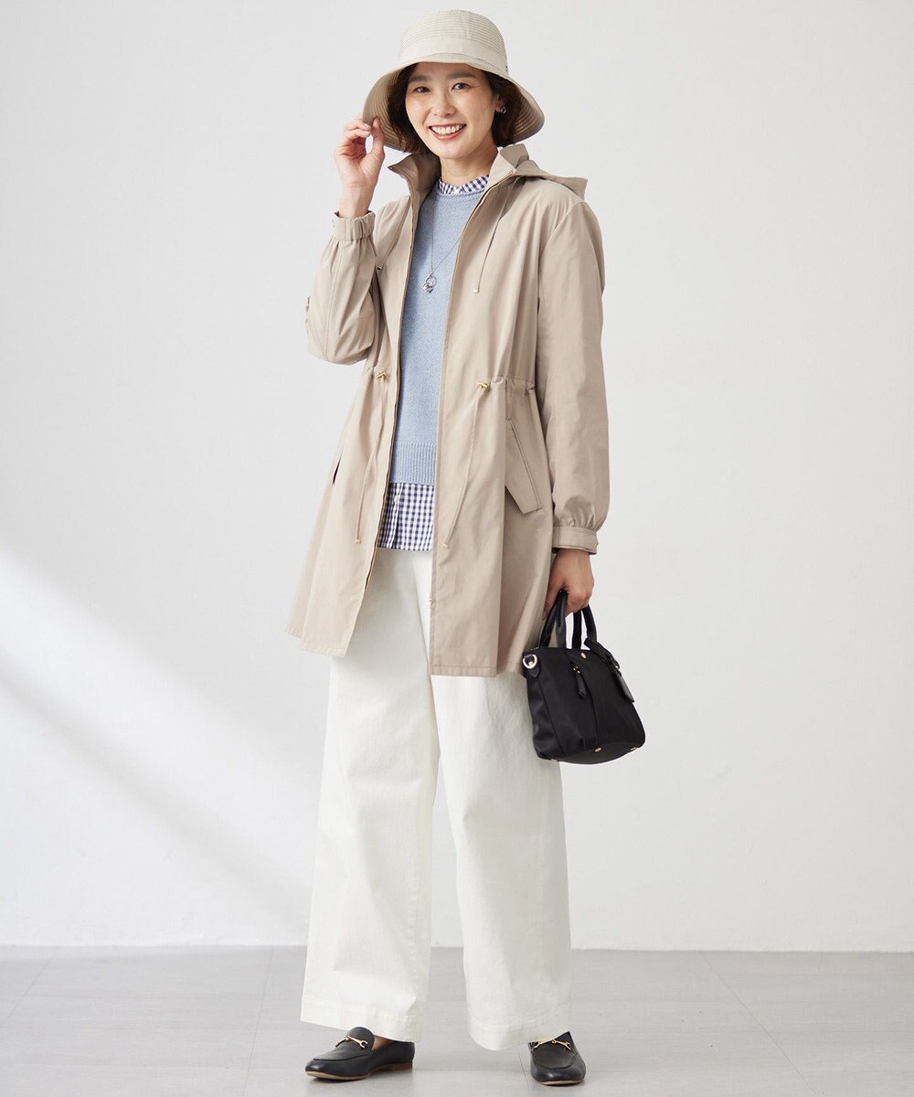 J.PRESS LADIES S 【洗える・接触冷感・UVケア】エステネージュストライプ シャーリング  ブラウス 