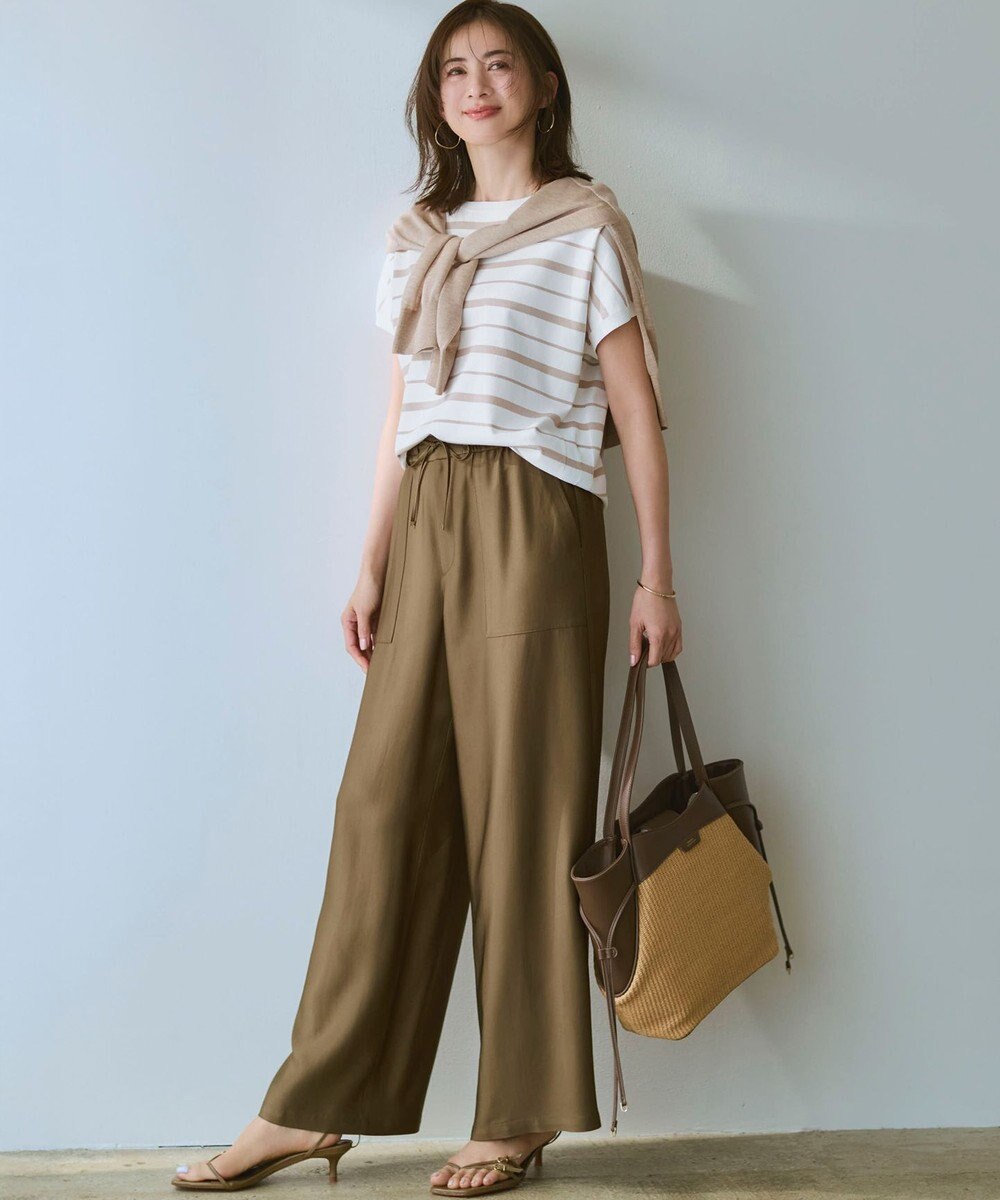 23区 S 【新色追加/見上愛さん着用】レーヨンポリエステルストレッチ プルオーバー ニット 