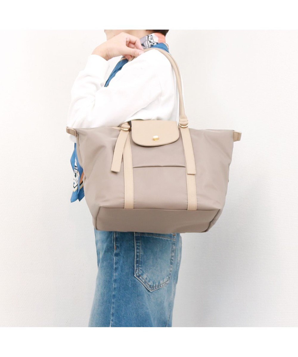 UNBILLION ペルケ perche / ナイロン×牛革かぶせジェムストーントートバッグ 