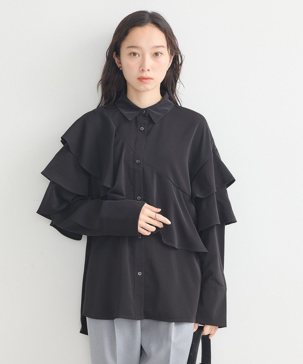 earth music&ecology アシメラッフルシャツ 