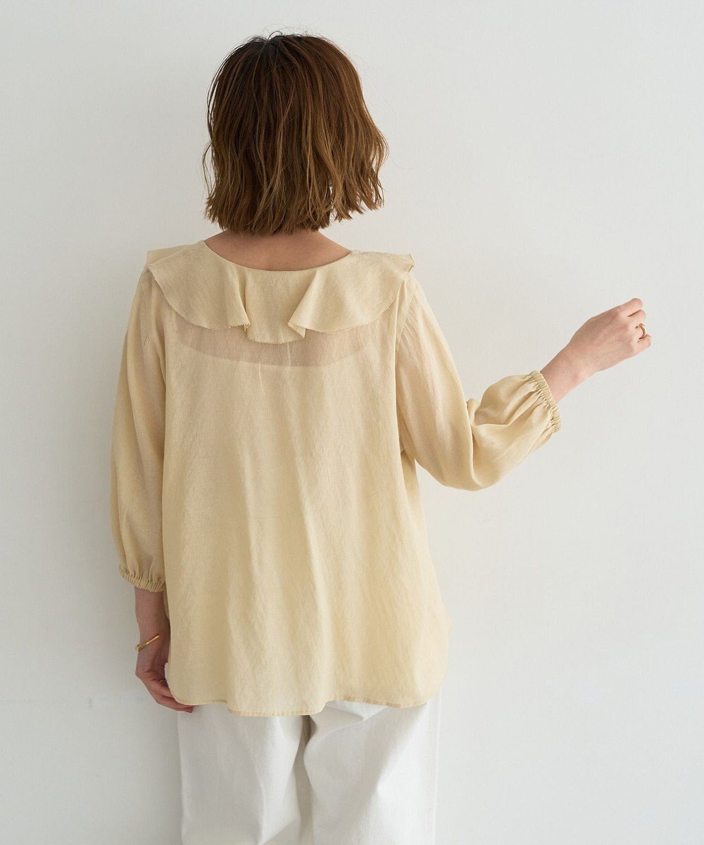 YECCA VECCA ラッフルリボンシアーブラウス 