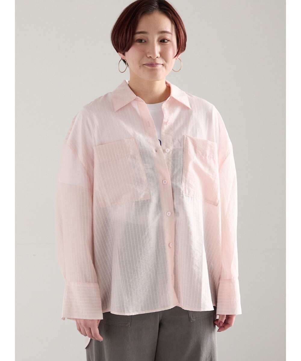 Te chichi シアーストライプシャツ 