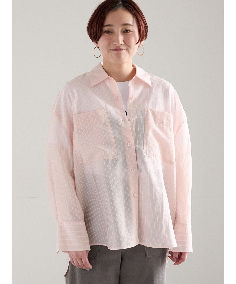 Te chichi シアーストライプシャツ 