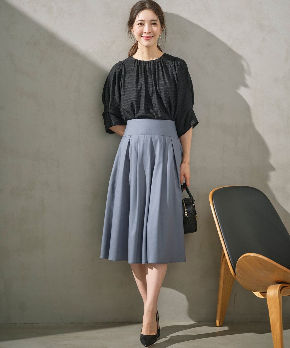 組曲 タックフレアカラースカート 