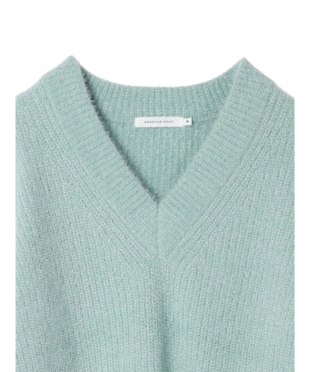 AMERICAN HOLIC モールヤーン片畦Ｖネックニットプルオーバー 