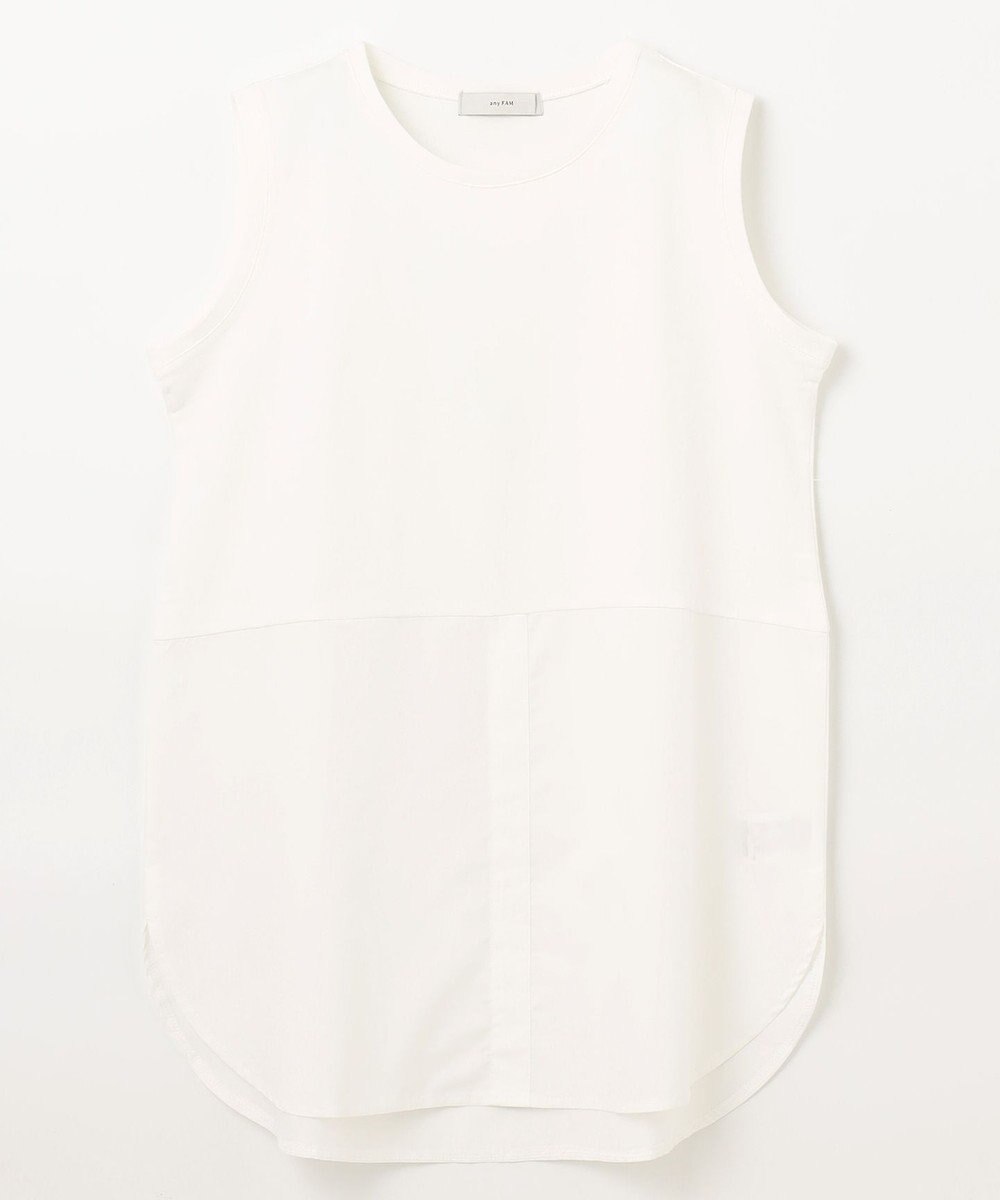 ANY レイヤード布帛ドッキングタンクトップ 