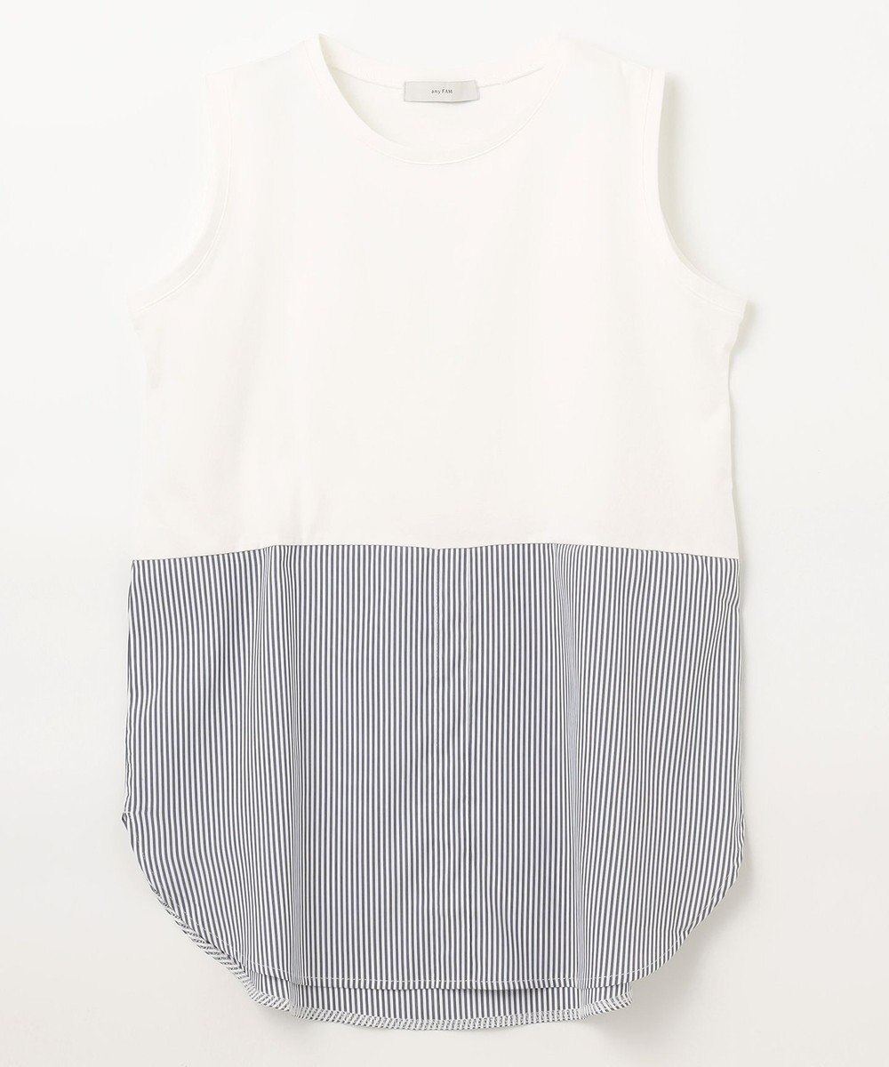 ANY レイヤード布帛ドッキングタンクトップ 