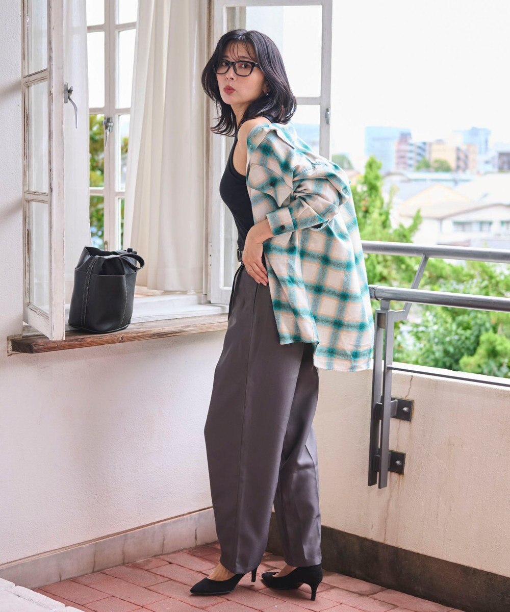 WEGO 【2025年秋冬新作/SMLサイズ展開/ユニセックス着用ITEM】オンブレチェックネルシャツ（LS） 