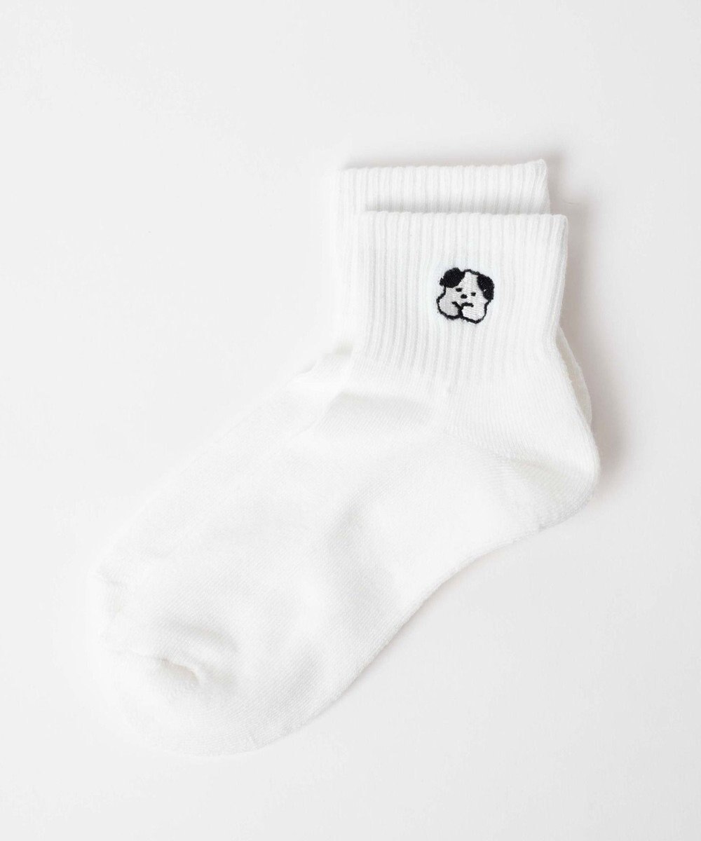 WEGO アンクルパイルゆる刺繍ソックス 