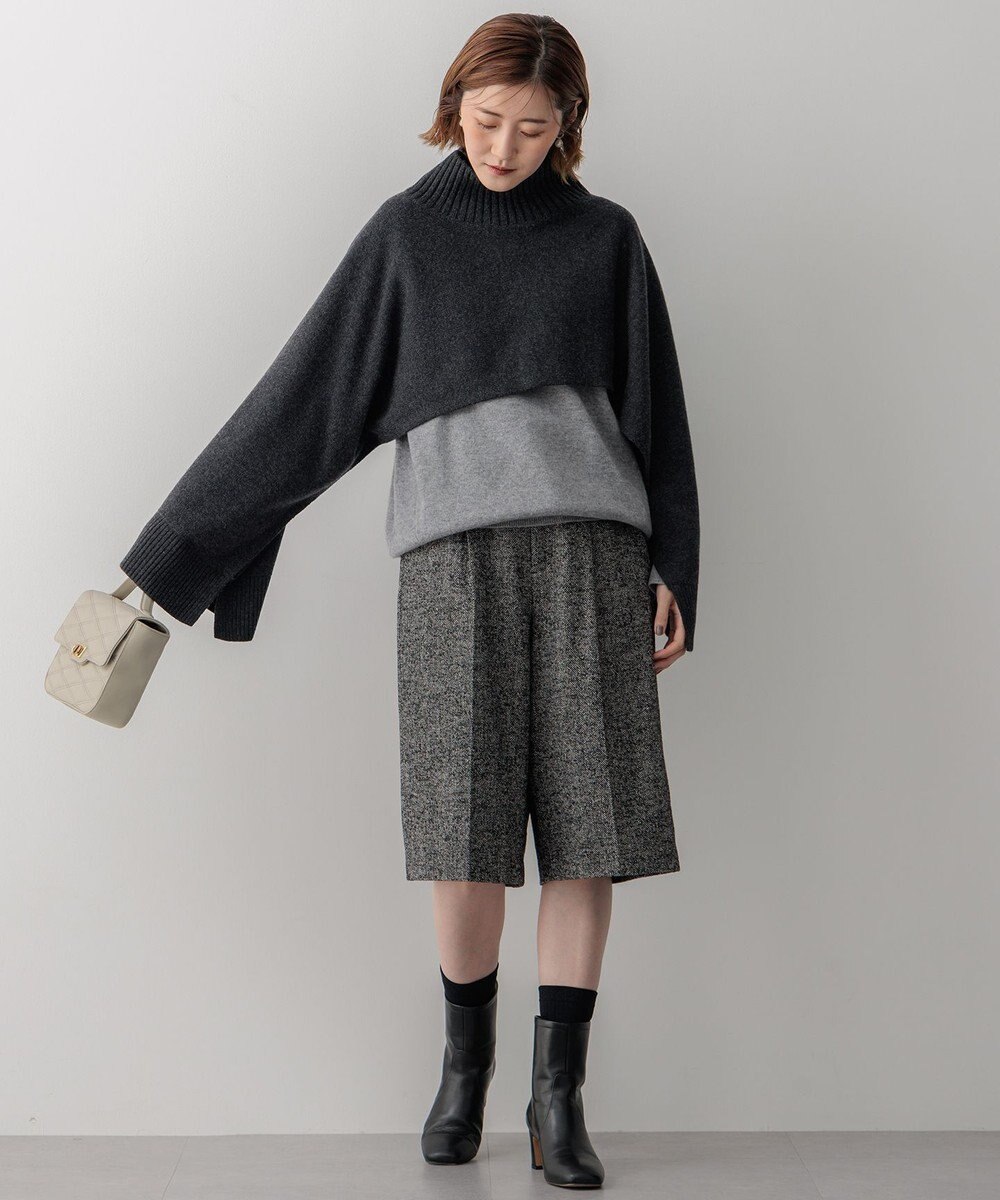 23区 S ヘリンボーンループツイード ハーフパンツ 