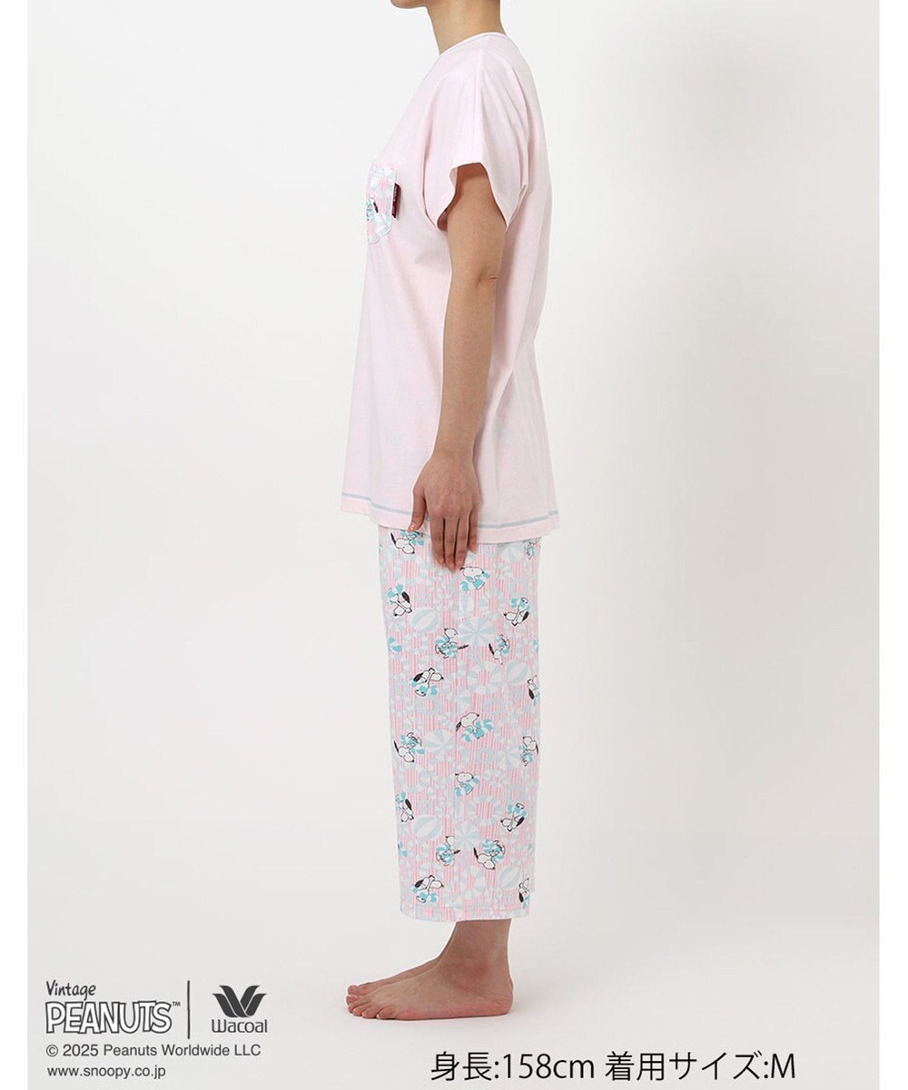 WACOAL ワコール_リラックス＆スリープ パジャマ 3分袖 半袖 8分丈 綿100%(本体) PEANUTS スヌーピー レディース FDT158 /ワコール 