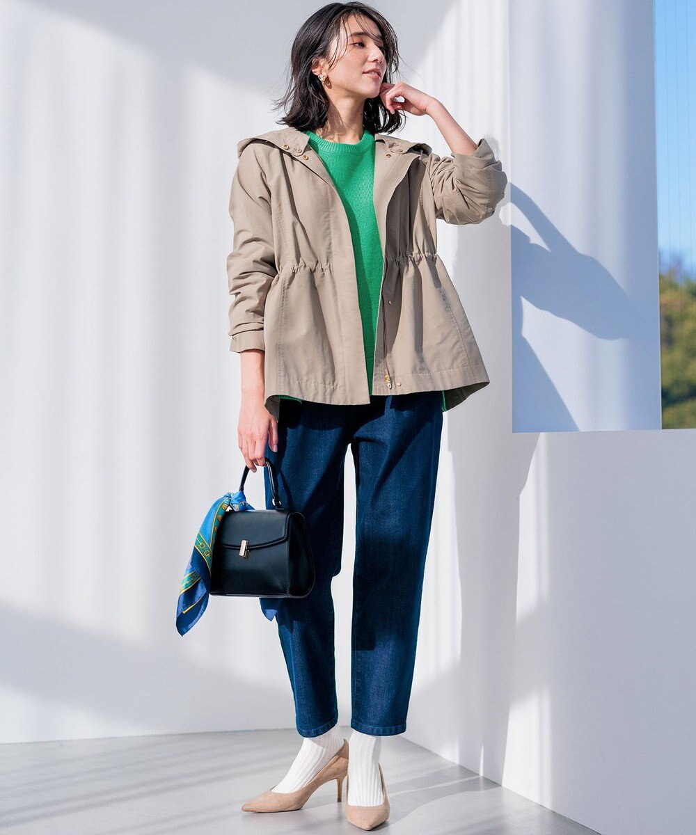 組曲 ライトデニム テーパードクロップドパンツ 