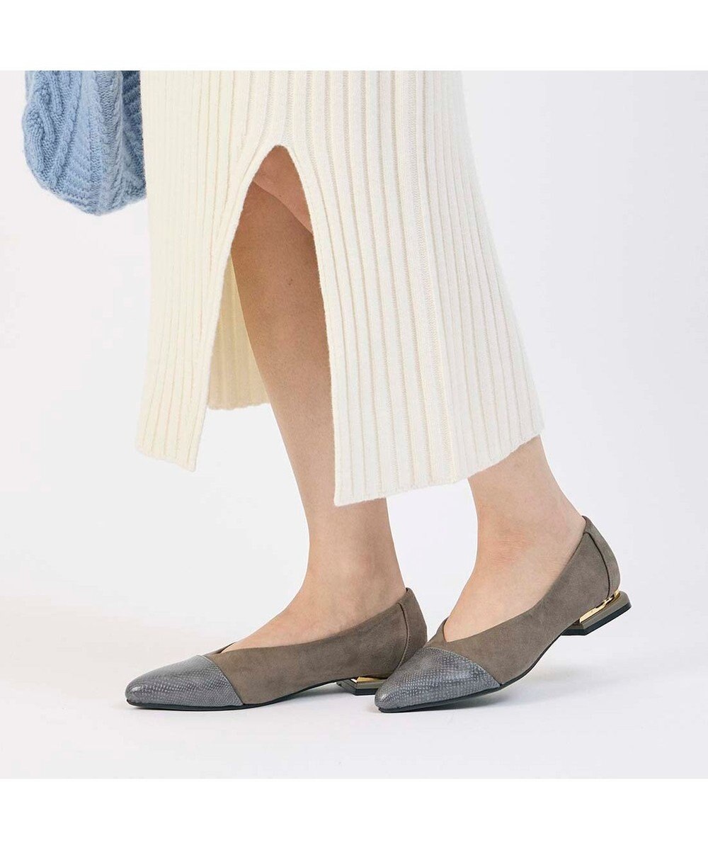 MODE ET JACOMO <noyau>ポインテッドトゥコンビデザインパンプス 