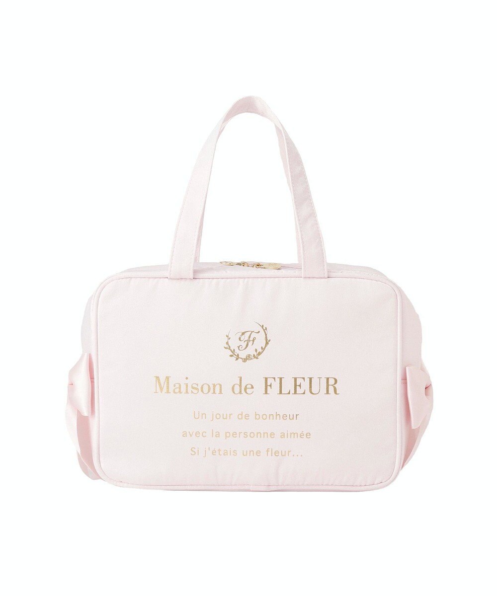 Maison de FLEUR 【保冷機能付き】サテンサイドリボン保冷バッグ 