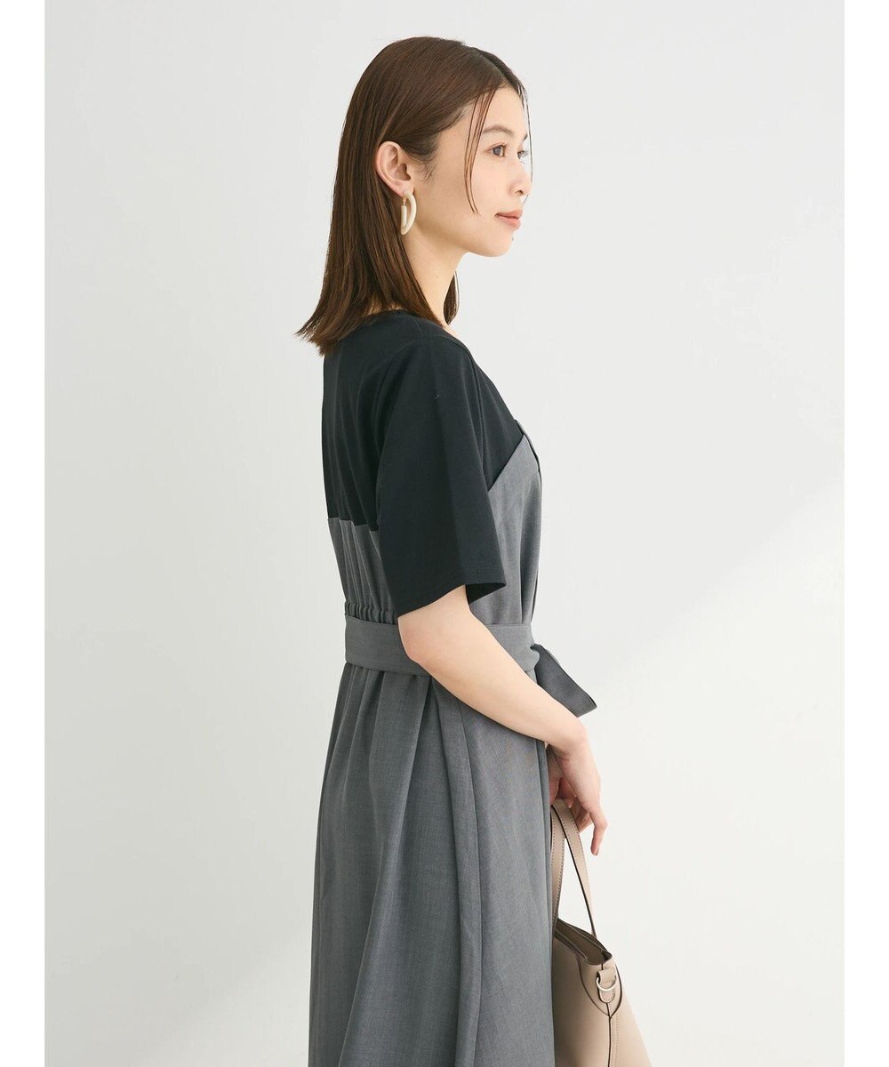 Green Parks 共ベルト付きビスチェ風ドッキングワンピース 