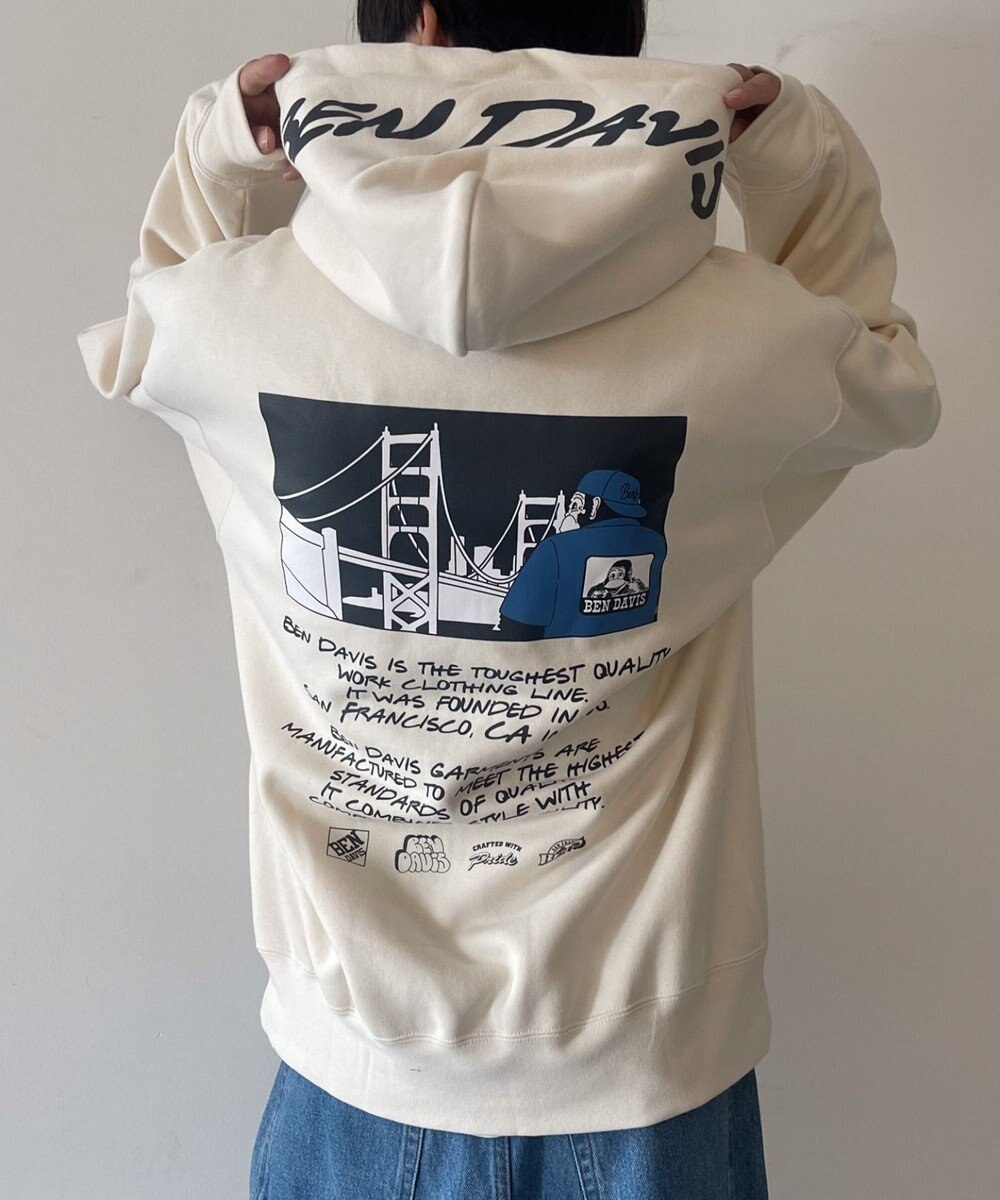 WEGO BENDAVISブリッジグラフィックプルパーカー 