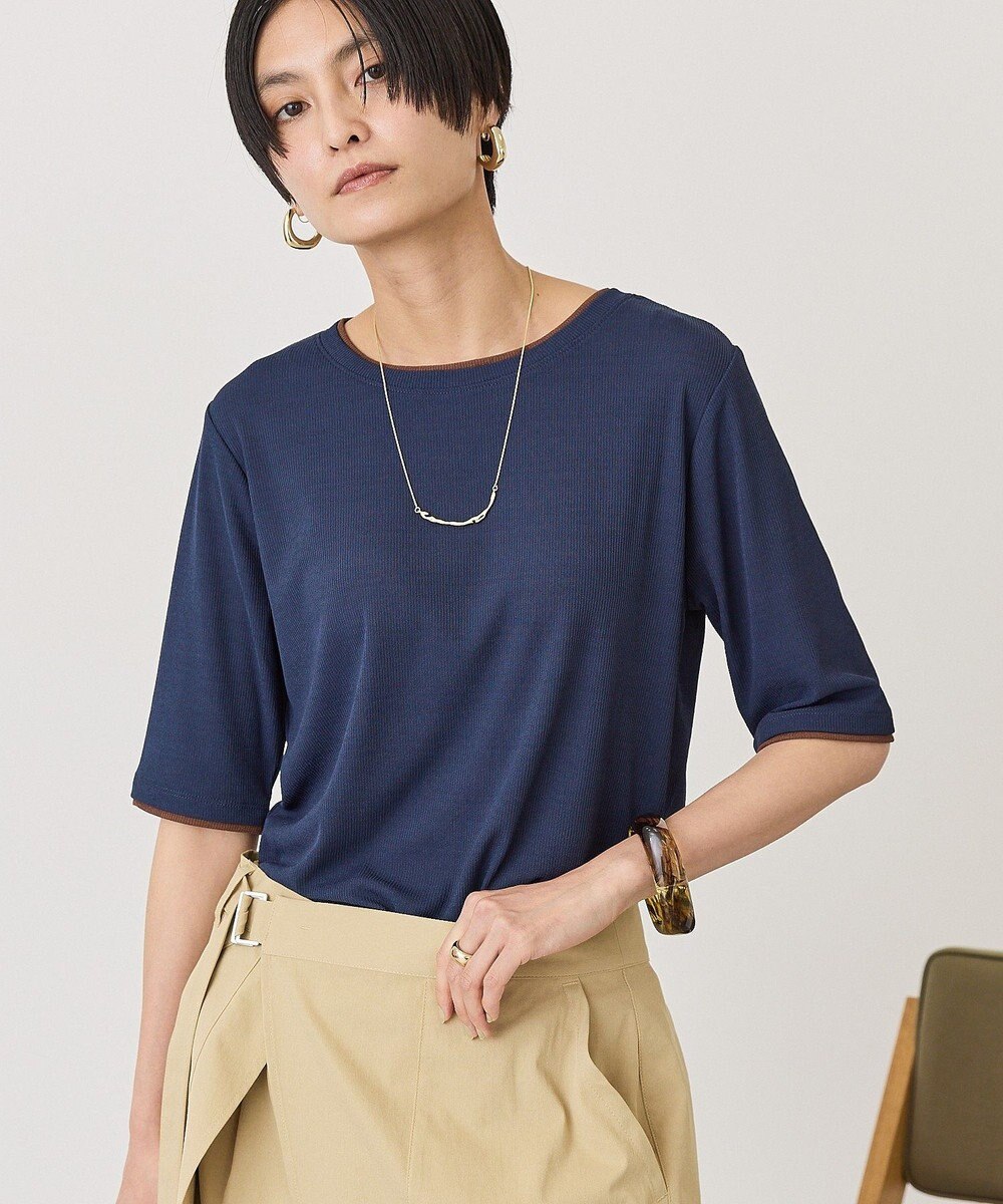 AMERICAN HOLIC シアーリブ配色プルオーバー 