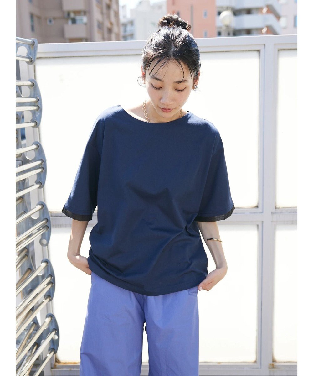 CRAFT STANDARD BOUTIQUE 【ＵＶカット】布帛切り替えプルオーバー 