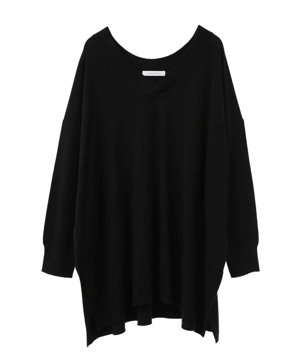 AMERICAN HOLIC バイパチＶネックロングニットプルオーバー 
