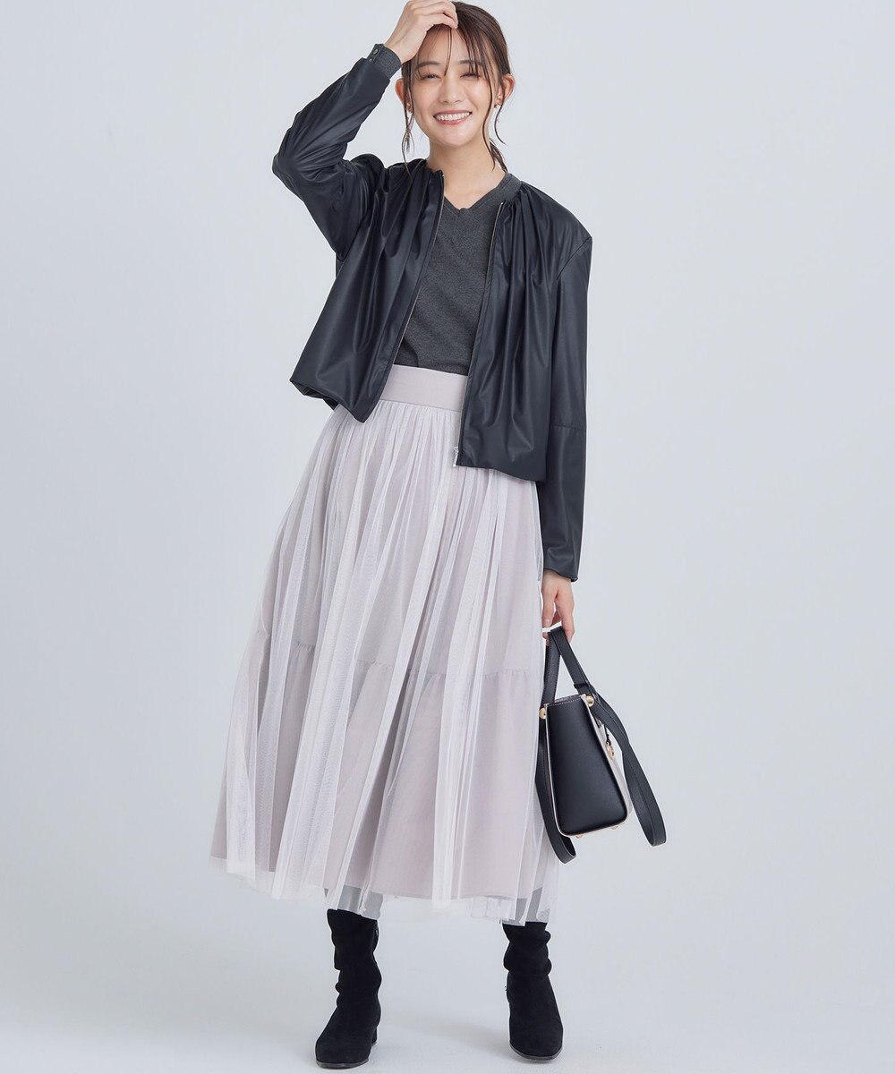 組曲 L レザーライクライト ブルゾン 