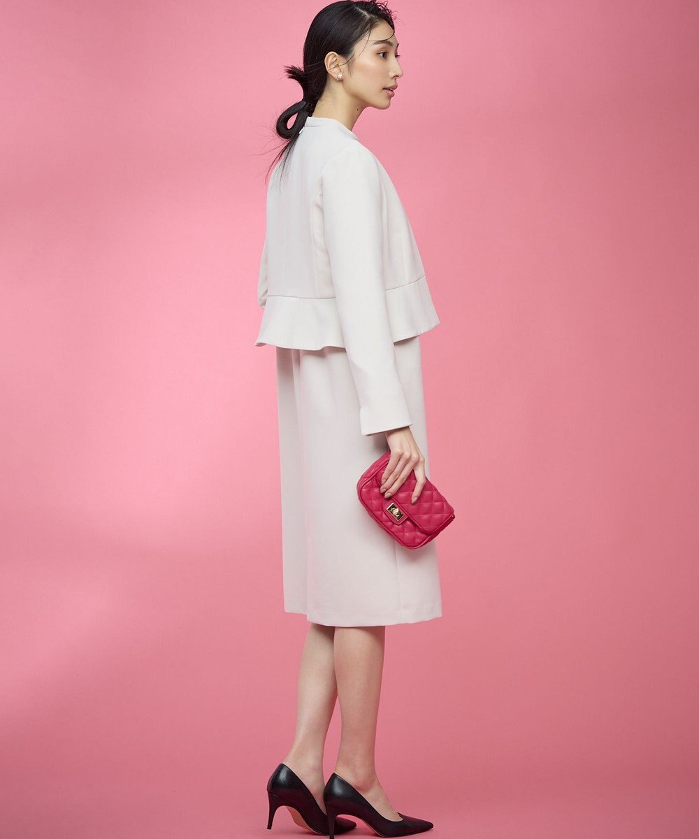 組曲 L 【KUMIKYOKU NAVY】コンフォータブルドレープ レース襟ワンピース 